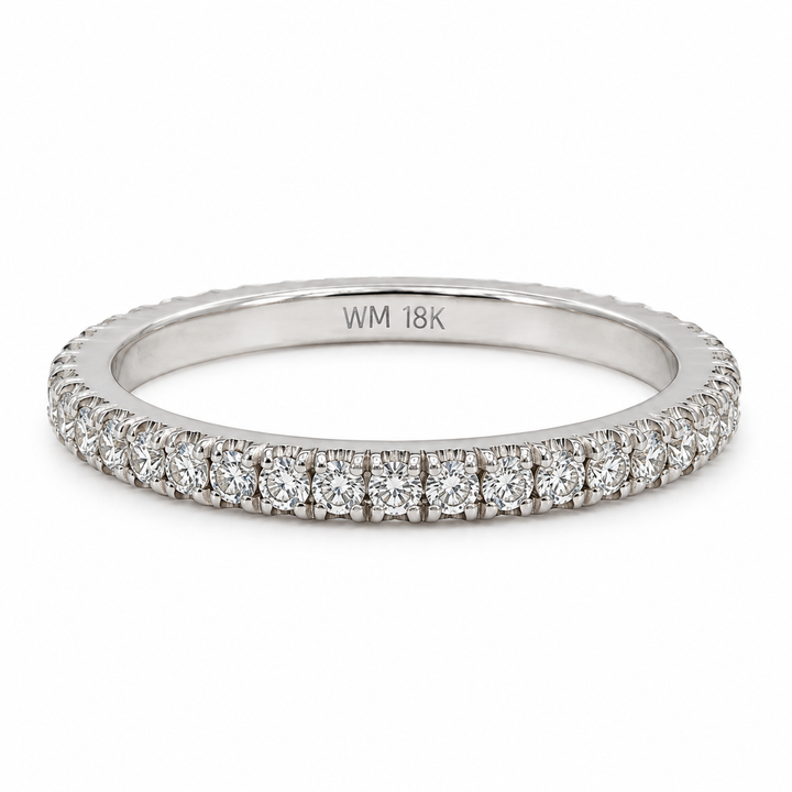 0.44 CTW Round Diamond 18K White Gold Wedding Band