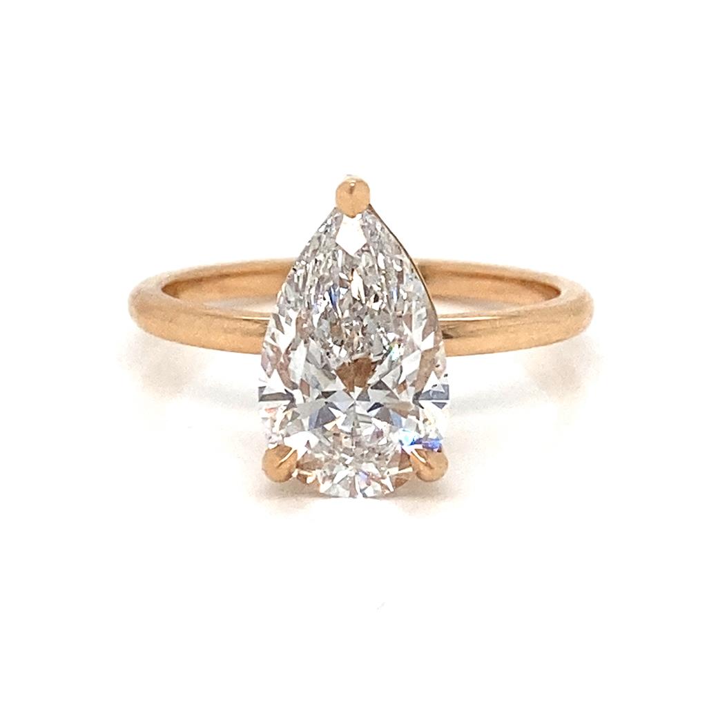 2.24ct Pear Shape Lab Grown Rose Gold Engagement Ring