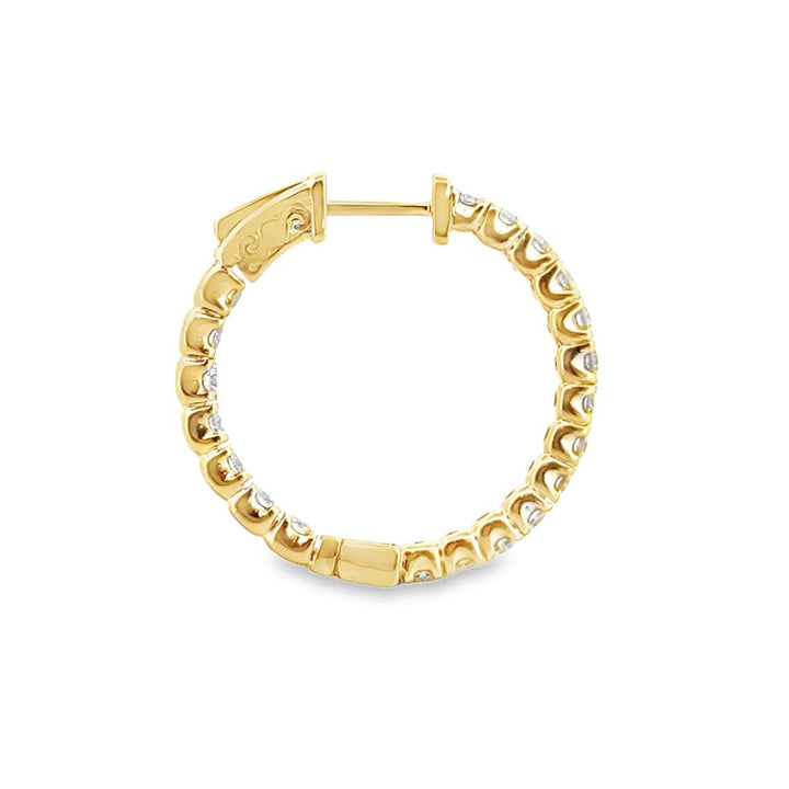 2.03 CTW Diamond Inside-Out Hoop Earrings 14K Yellow Gold – 25mm