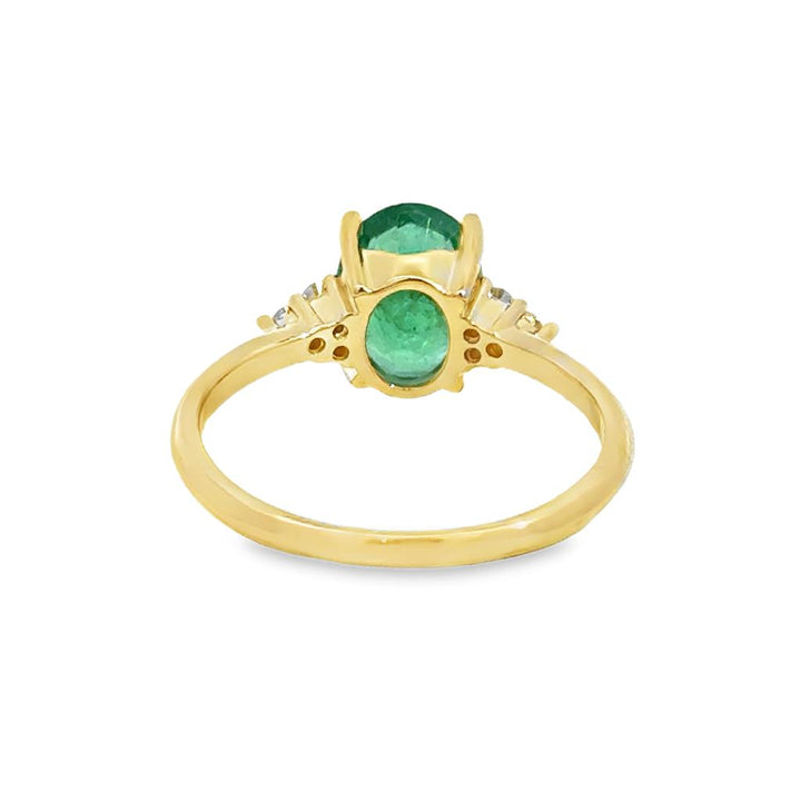 1.66 CT Oval Emerald & 0.08 CTW Diamond 14K Yellow Gold Ring