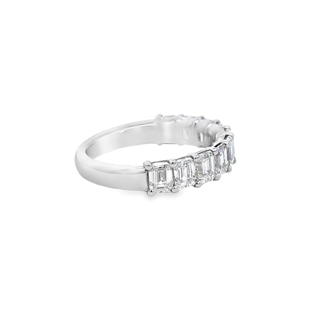 2.39 CTW Emerald Cut Diamond 14K White Gold Band – 4mm