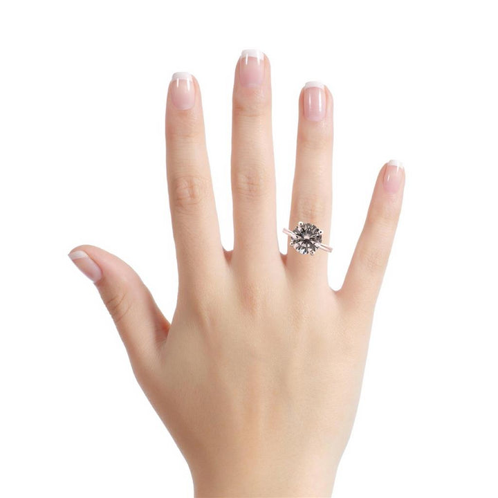 4.66 CT Round F VS1 Lab-Grown Diamond Solitaire Ring