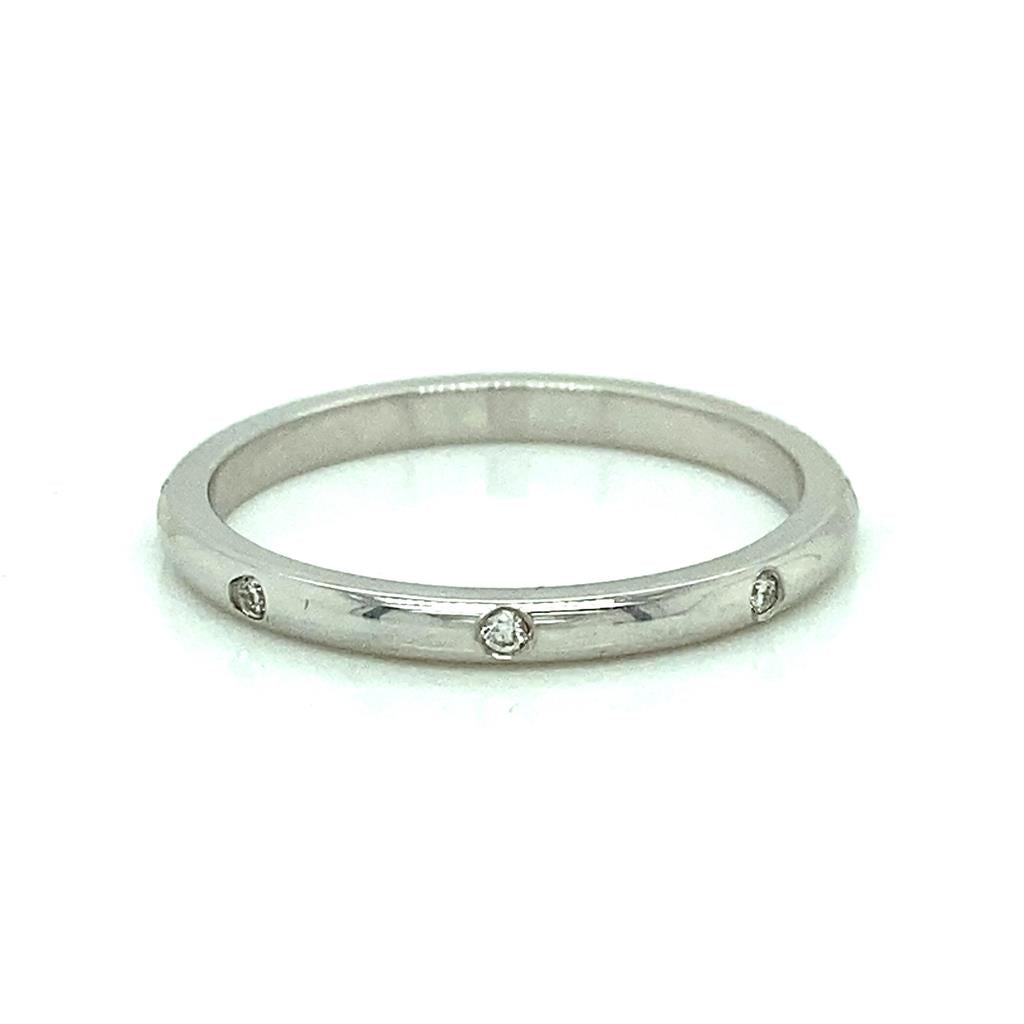 0.06 CTW Round Diamonds 18K White Gold 1.8mm Wedding Band