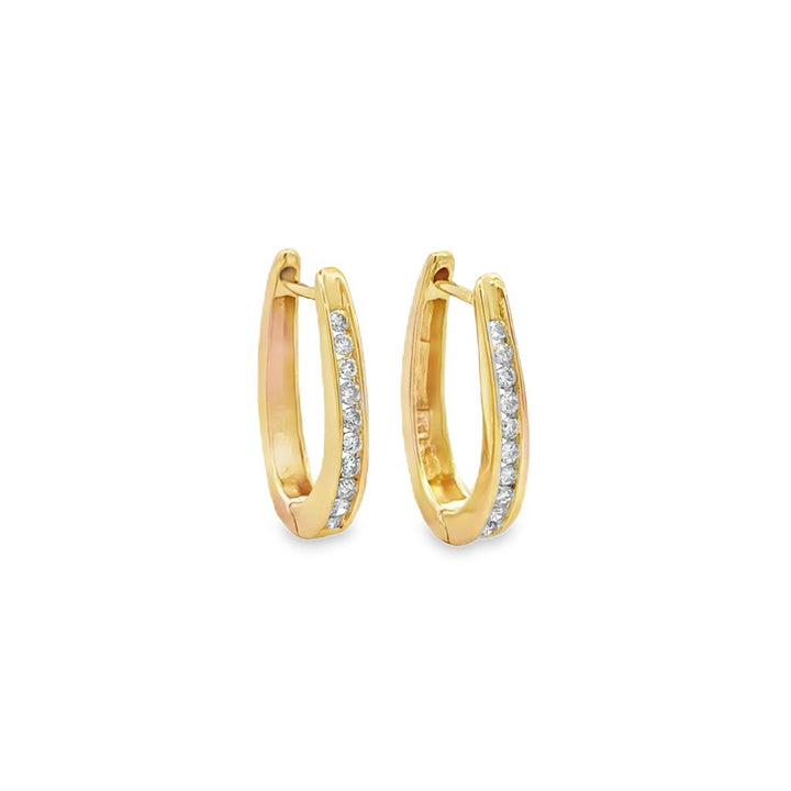Pre-Owned Diamond Hoop Earrings 14K Yellow Gold – 19.5mm