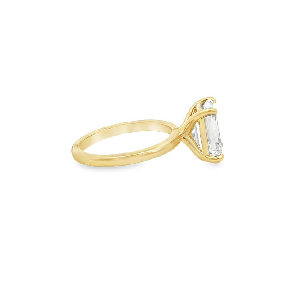 3.55 Carat Emerald Cut Diamond Solitaire Engagement Ring
