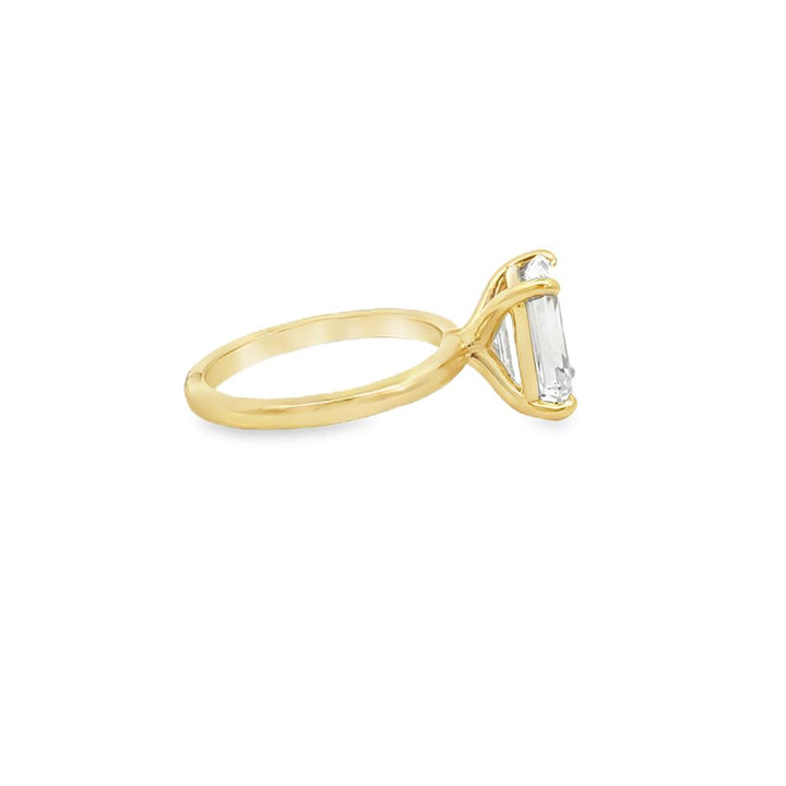 3.55 Carat Emerald Cut Diamond Solitaire Engagement Ring