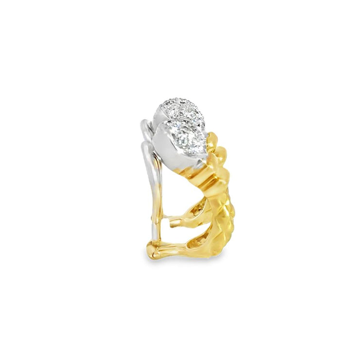 Two Tone Pineapple Series Diamond Earrings