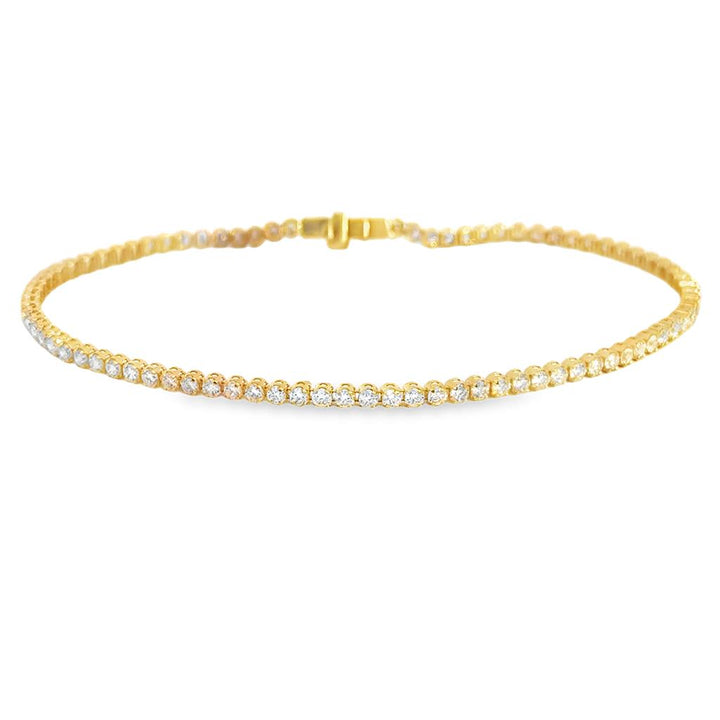 1.91 CTW Diamond Micro Tennis Bracelet in 18K Yellow Gold – 2mm