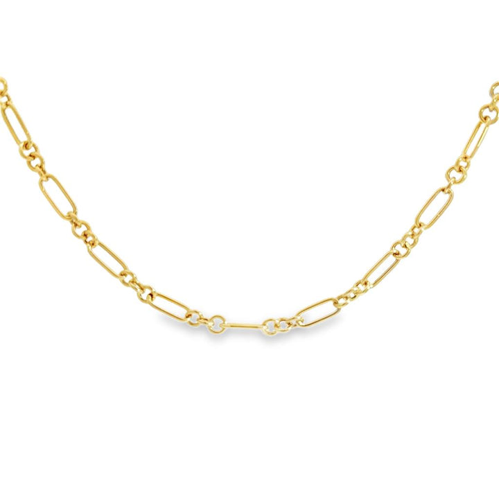 14K Yellow Gold Fancy Link Chain Necklace