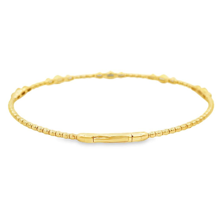 0.35 CTW Diamond 14K Yellow Gold Flexible Bangle Bracelet