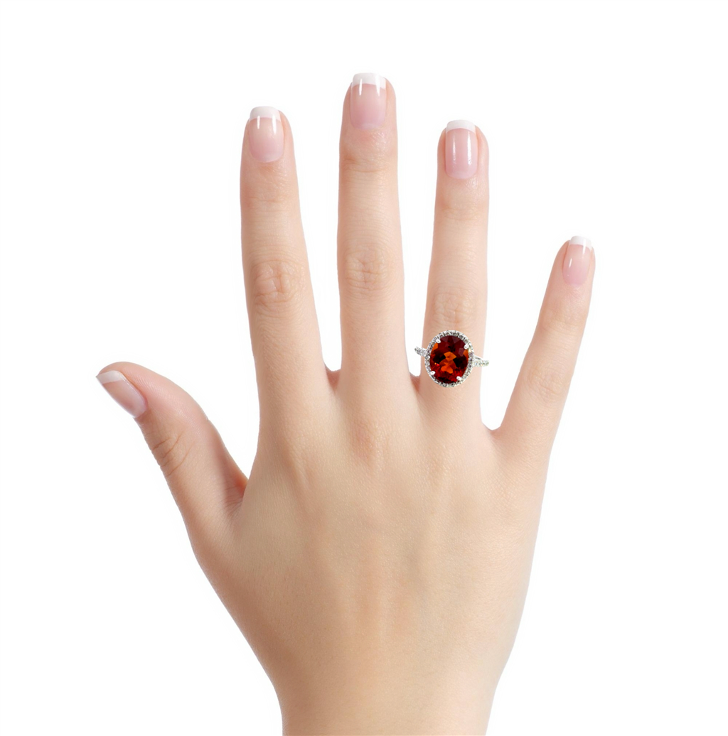 4.14 CT Dark Orange Citrine & 0.60 CTW Diamond 14K White Gold Ring