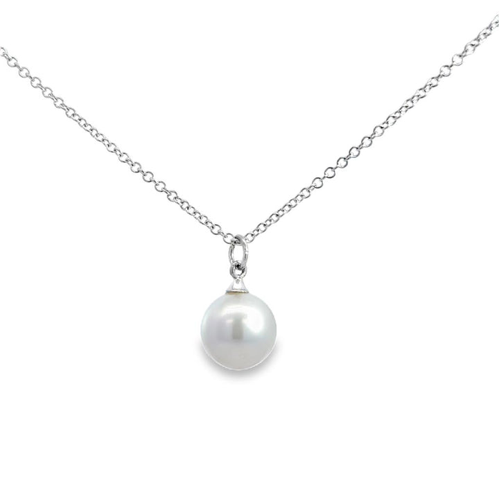 12.5mm White South Sea Pearl Pendant in 14K White Gold