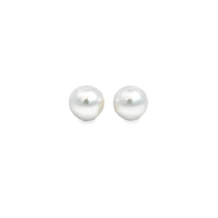 6.5mm White Pearl Stud Earrings in 14K White Gold