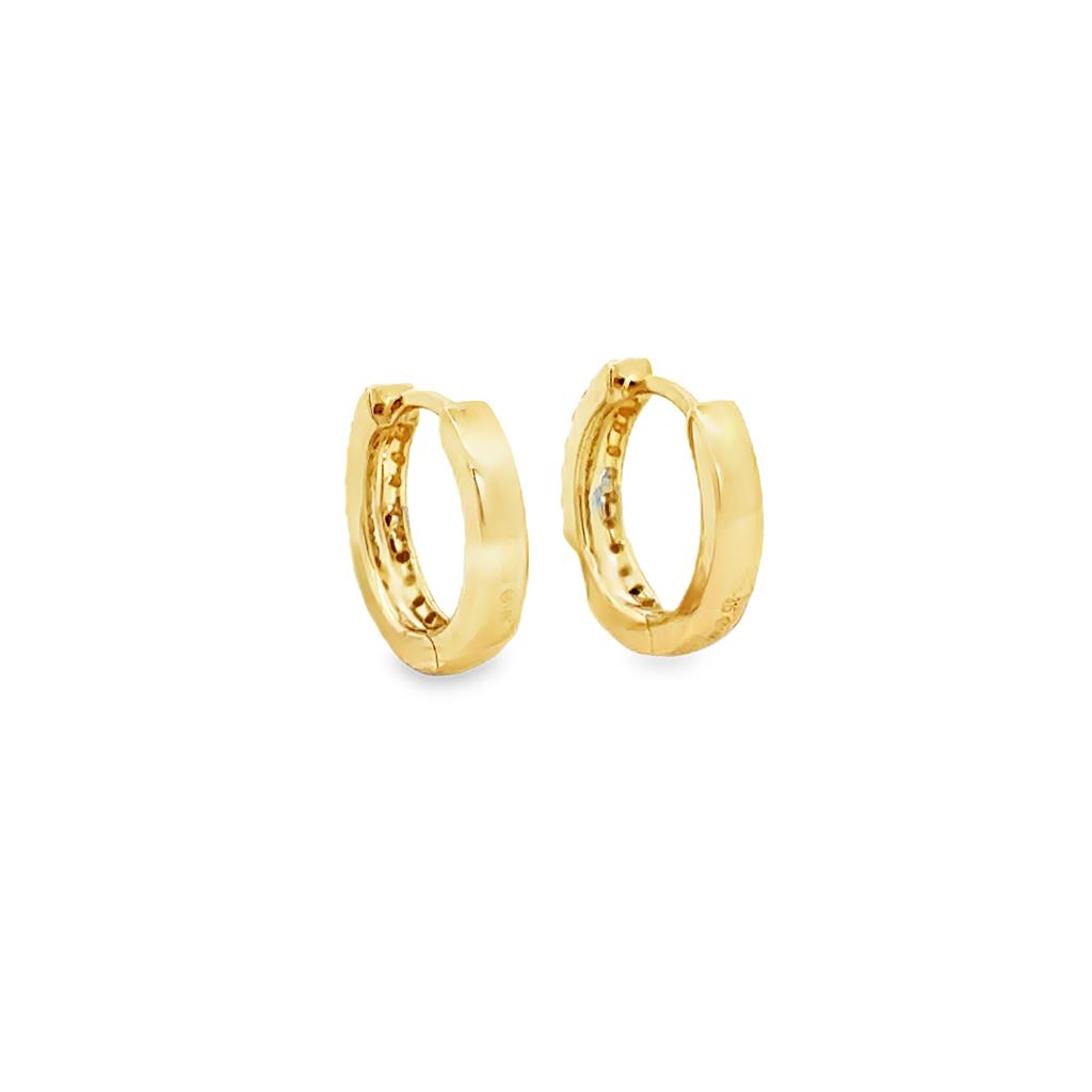 0.22 CTW Diamond 14K Yellow Gold Double-Row Mini Hoop Earrings