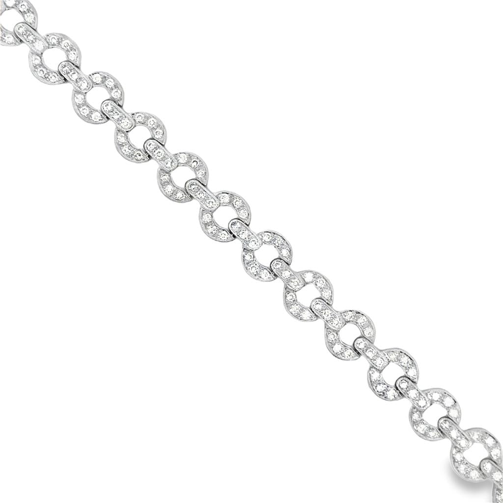 3.50 CTW Diamond Round Link Bracelet in 18K White Gold