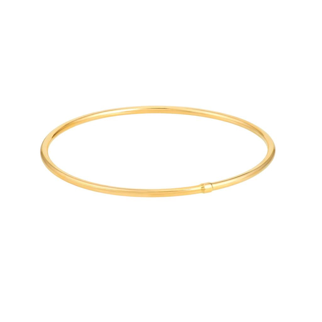 14K Yellow Gold Slip-On Tube Bangle Bracelet