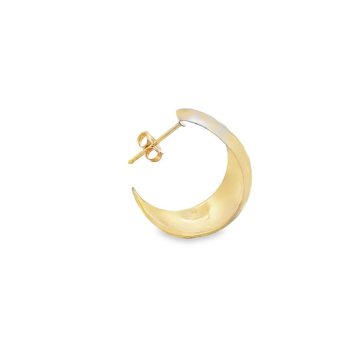 Pre-Owned 14K Yellow Gold Wide Hammered Hoop Earrings – 21mm
