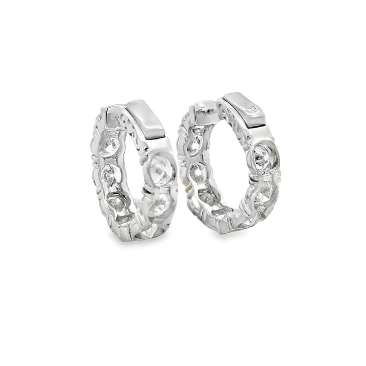 9.63 CTW Diamond 14K White Gold Hoop Earrings