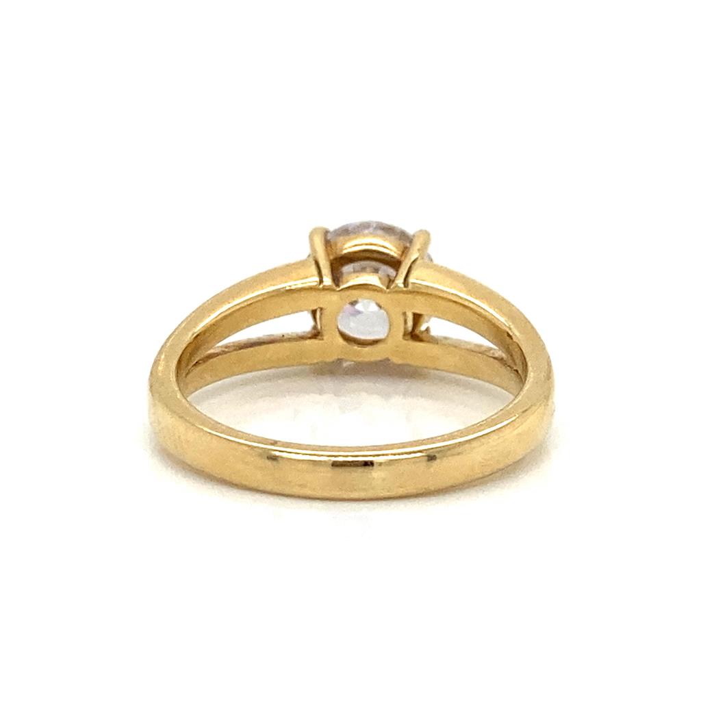Semi-Mount Diamond 18K Gold Split Shank Engagement Ring