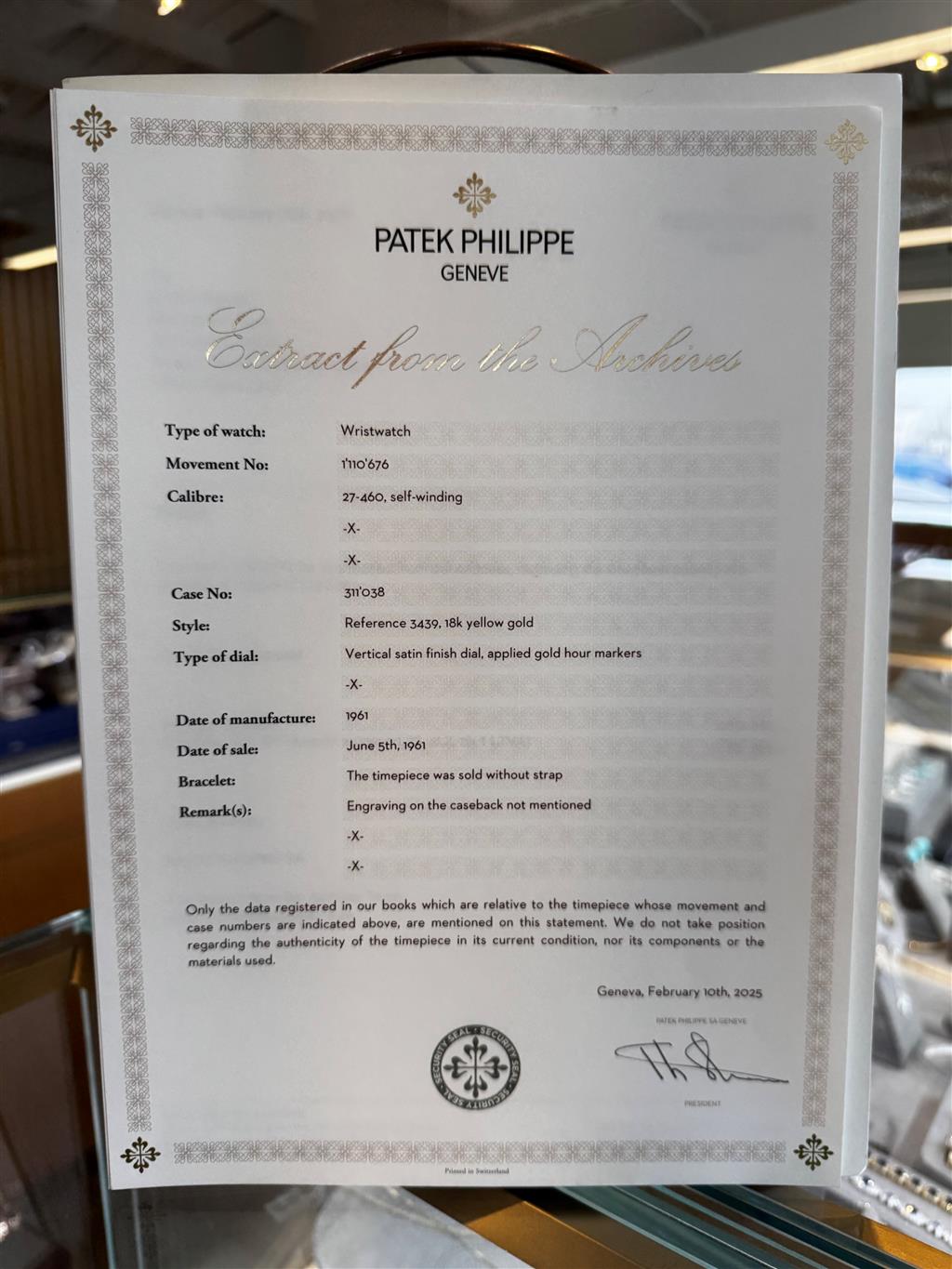 Pre-Owned Patek Philippe Calatrava 18K Yellow Gold Automatic Watch