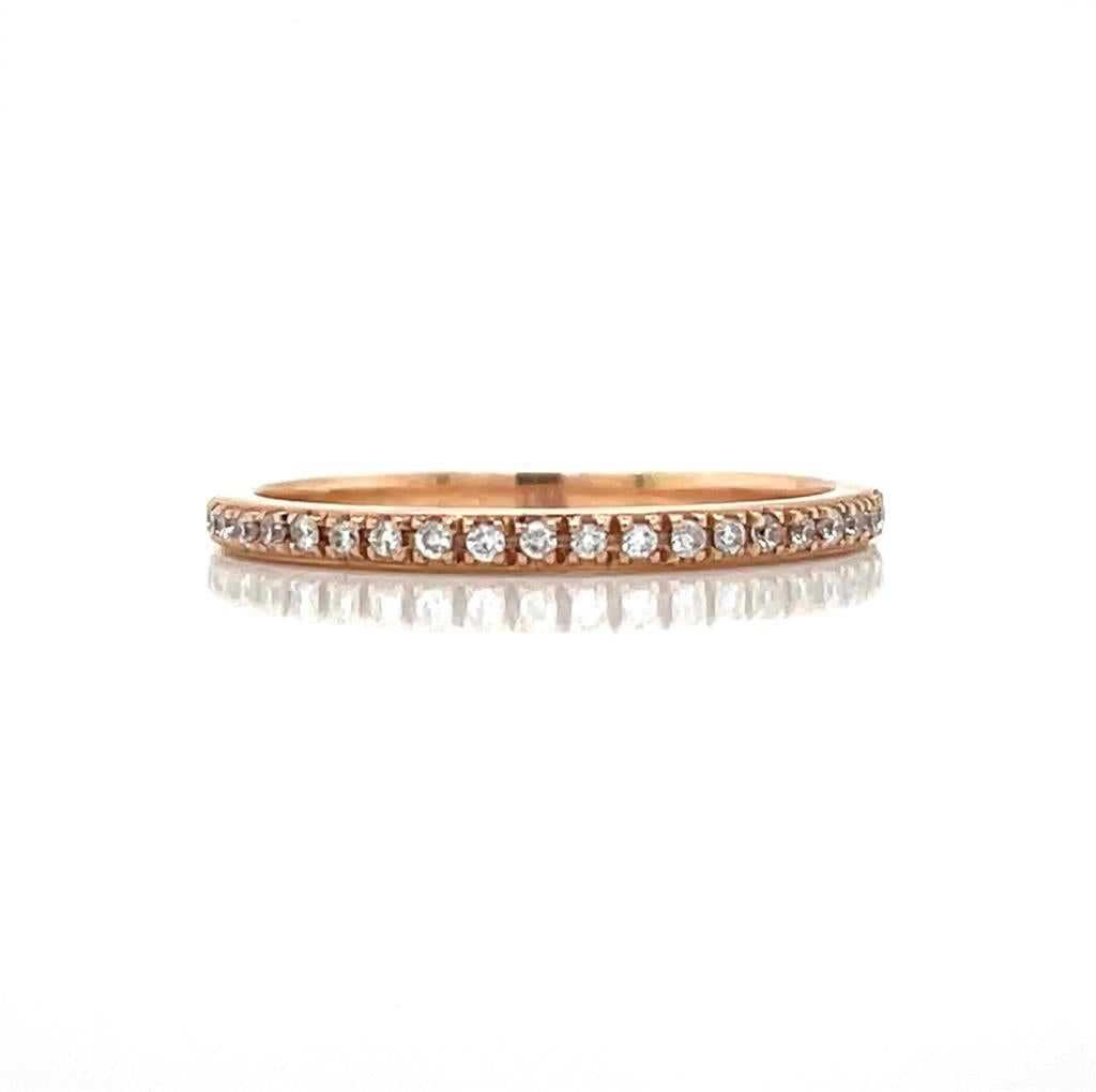 0.22 CTW Round Brilliant Diamond 14K Rose Gold Eternity Band