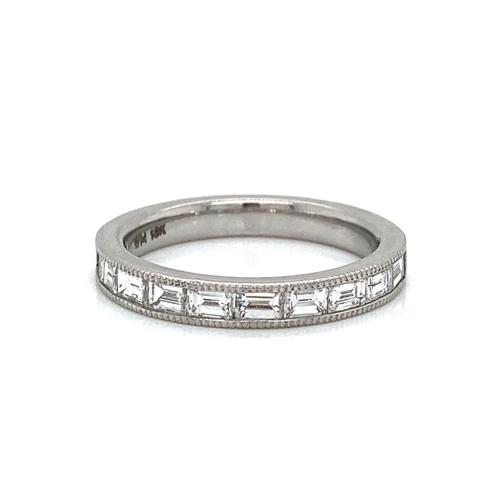 1.04 CTW Baguette Diamonds 18K White Gold Engagement Ring