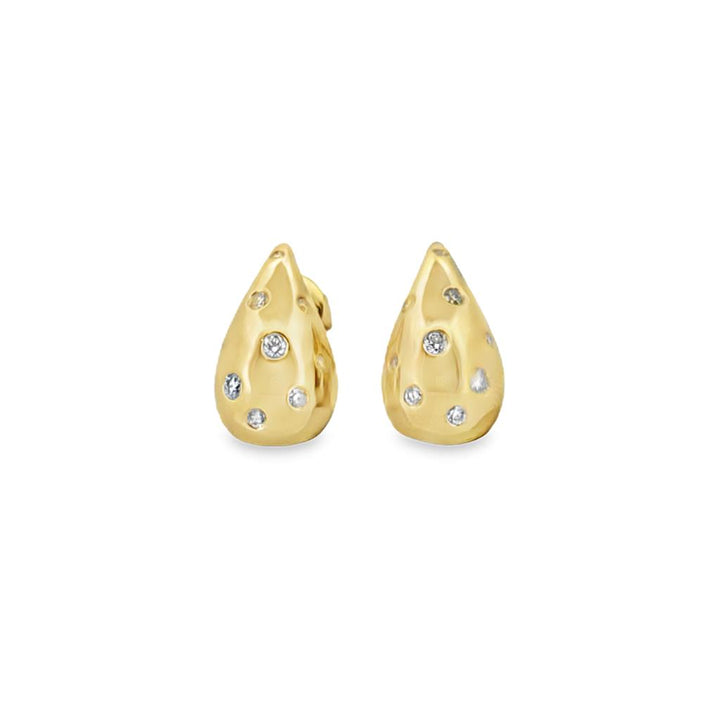 Doves 0.28 CTW Diamond 18K Yellow Gold Teardrop Earrings