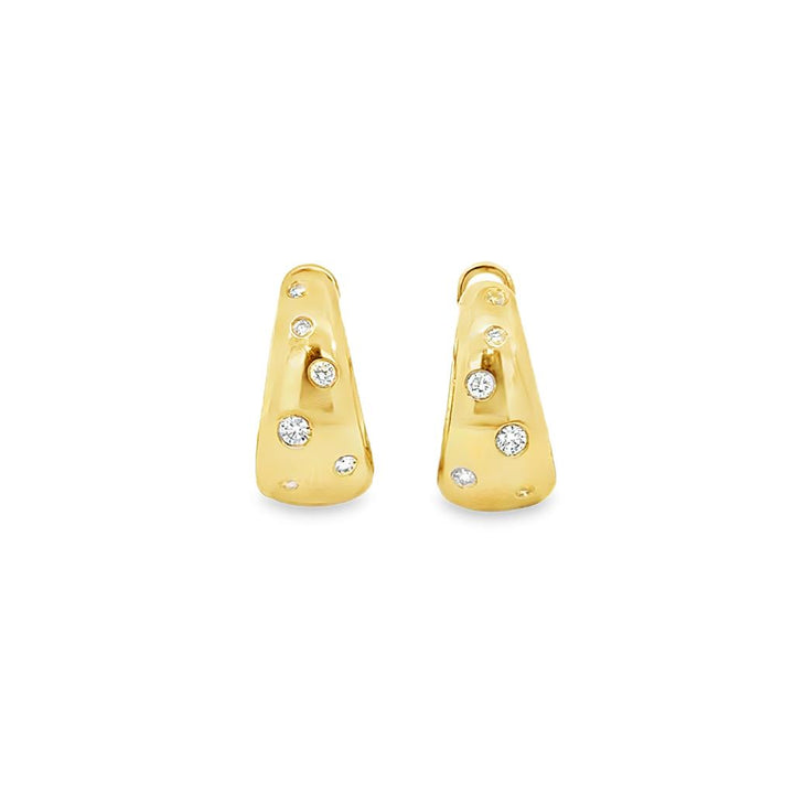 0.14 CTW Diamond 18K Yellow Gold Dome Earrings