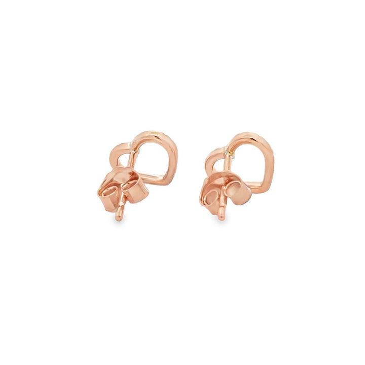 Pre-Owned Diamond Heart Stud Earrings 14K Rose Gold – 8mm