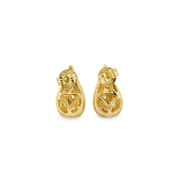 Doves 0.28 CTW Diamond 18K Yellow Gold Teardrop Earrings