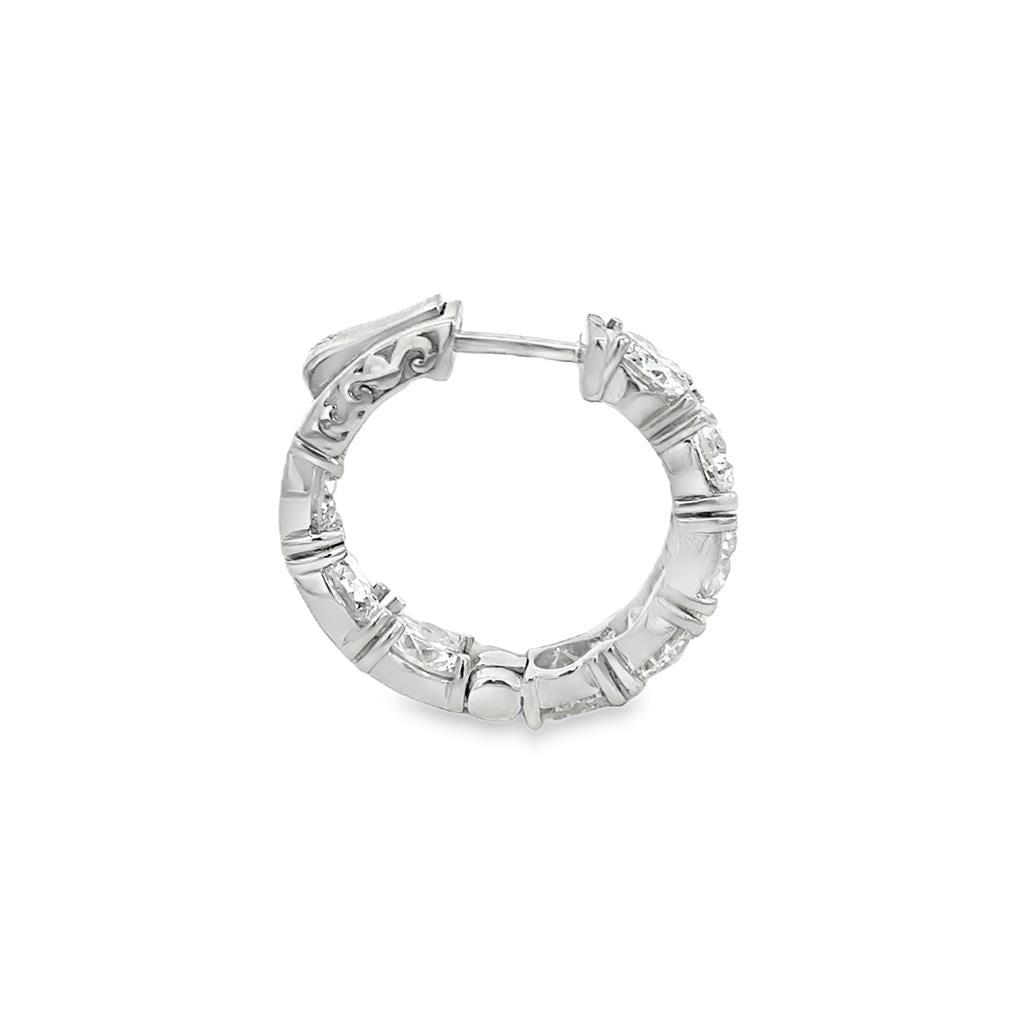 9.63 CTW Diamond 14K White Gold Hoop Earrings