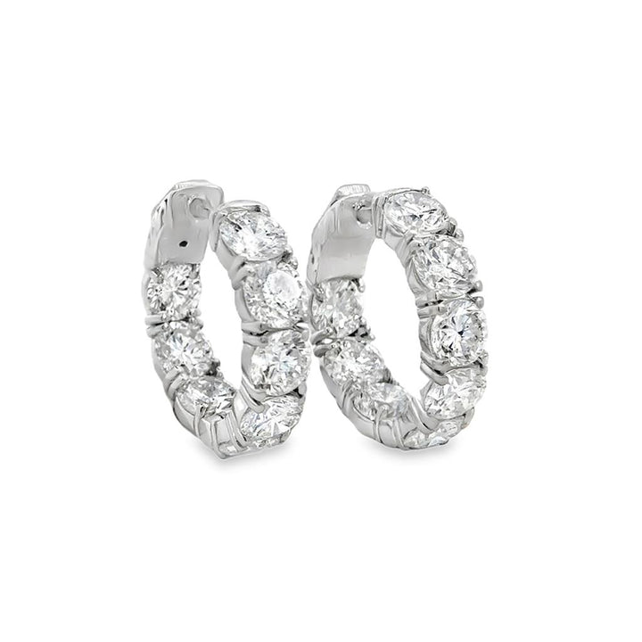 9.63 CTW Diamond 14K White Gold Hoop Earrings