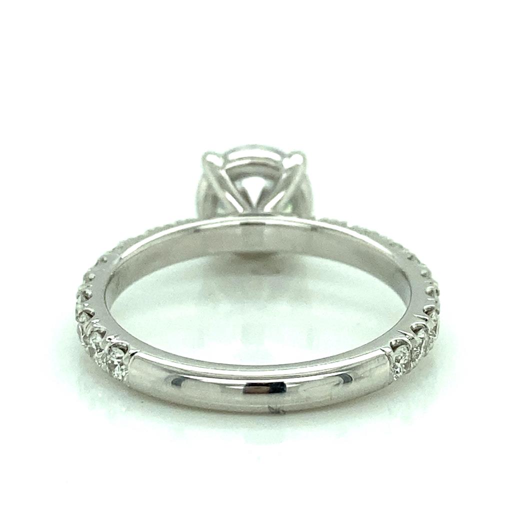 0.75 CTW Round Diamond 18K White Gold Engagement Ring