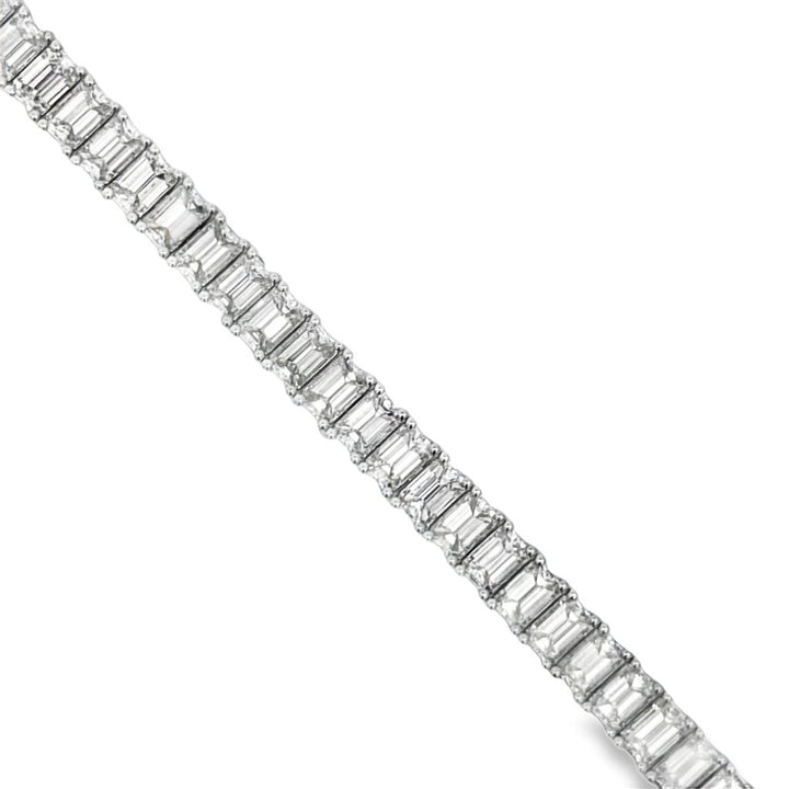 16.05 CTW Emerald-Cut Diamond Tennis Bracelet in 18K White Gold