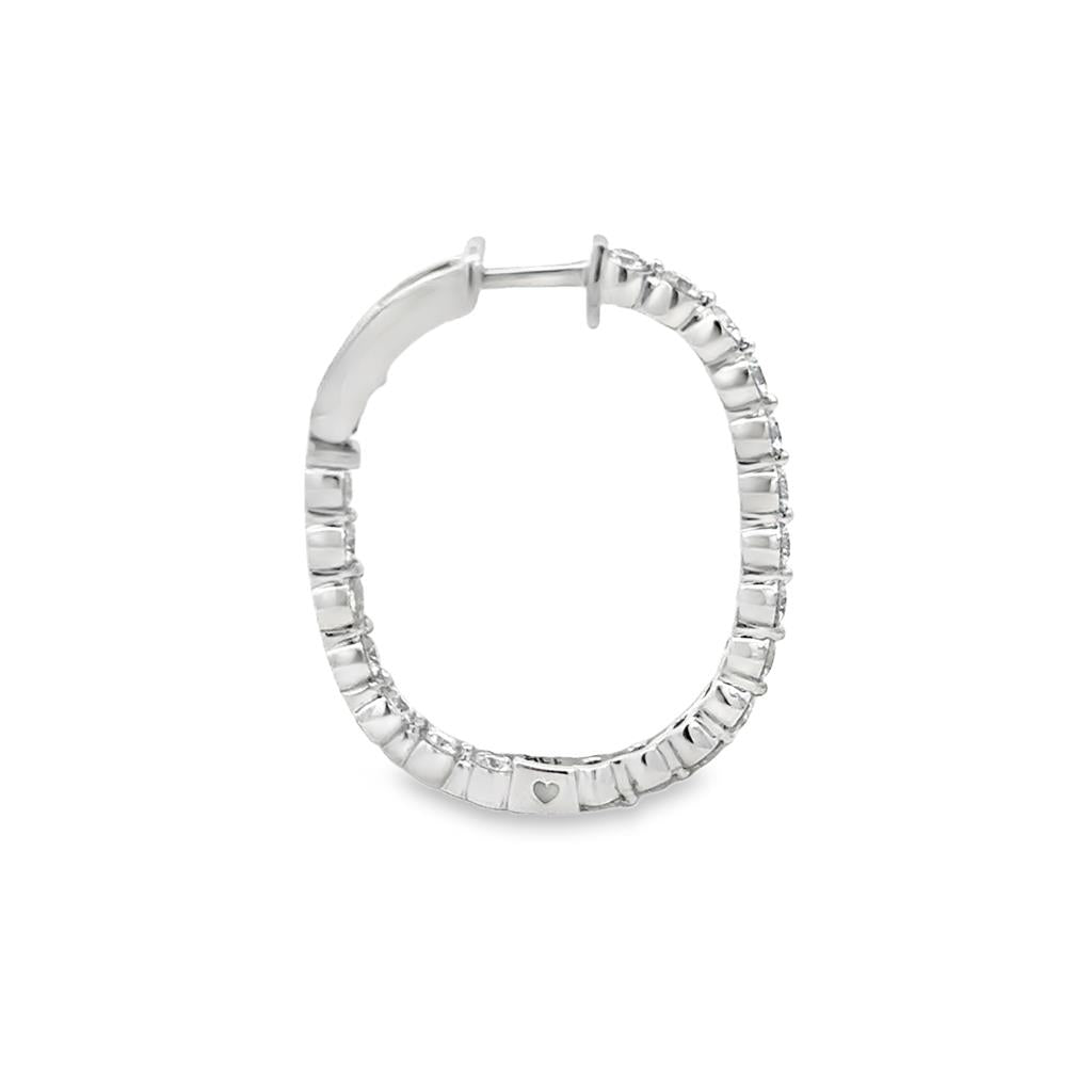 2.50 CTW Diamond Inside-Out Hoop Earrings in 18K White Gold