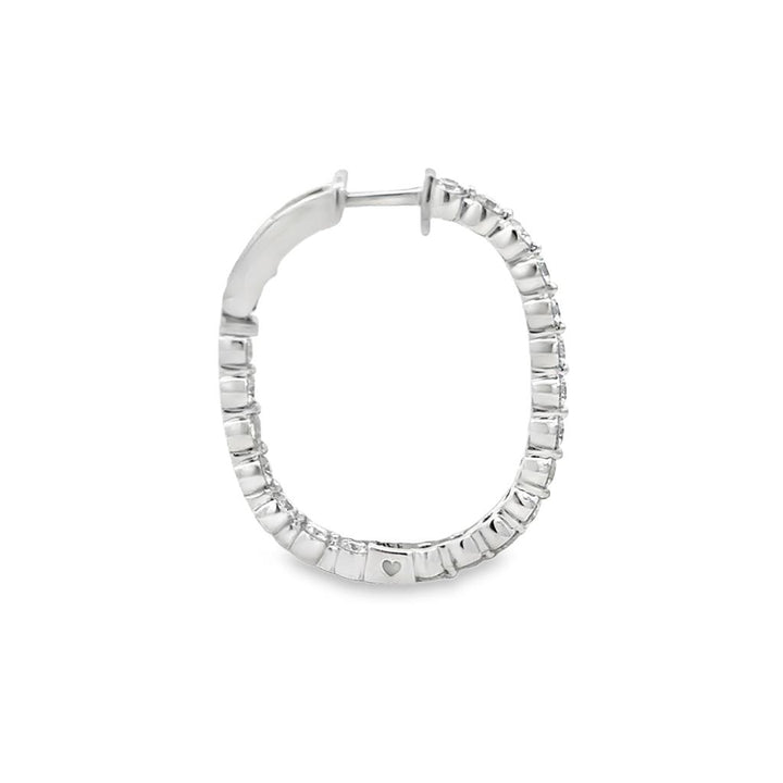 2.50 CTW Diamond Inside-Out Hoop Earrings in 18K White Gold