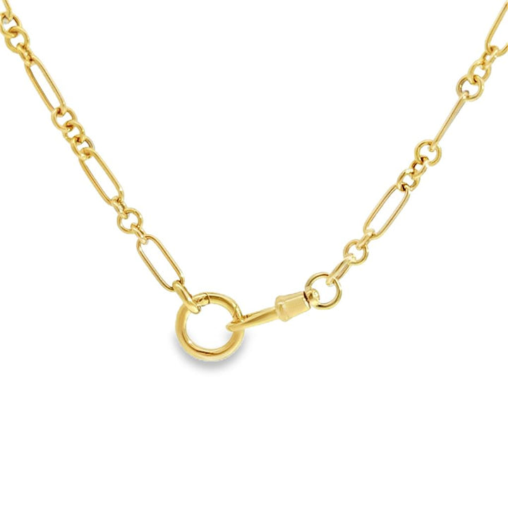 14K Yellow Gold Fancy Link Chain Necklace