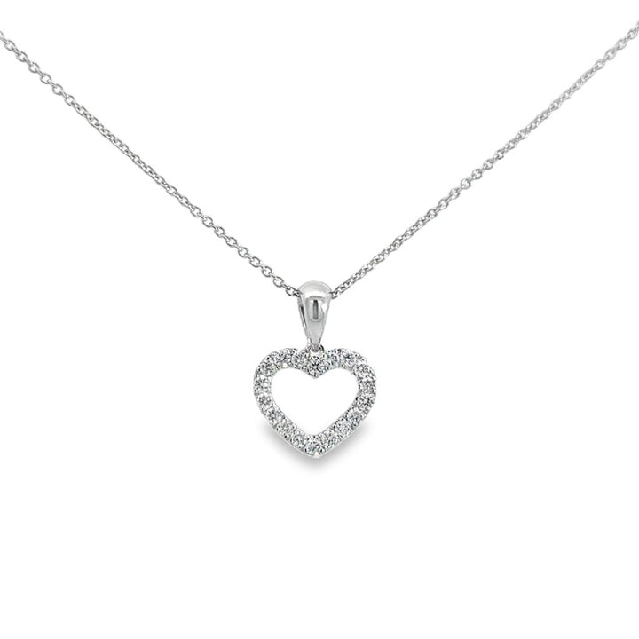0.22 CTW Diamond Heart Pendant Necklace in 14K White Gold