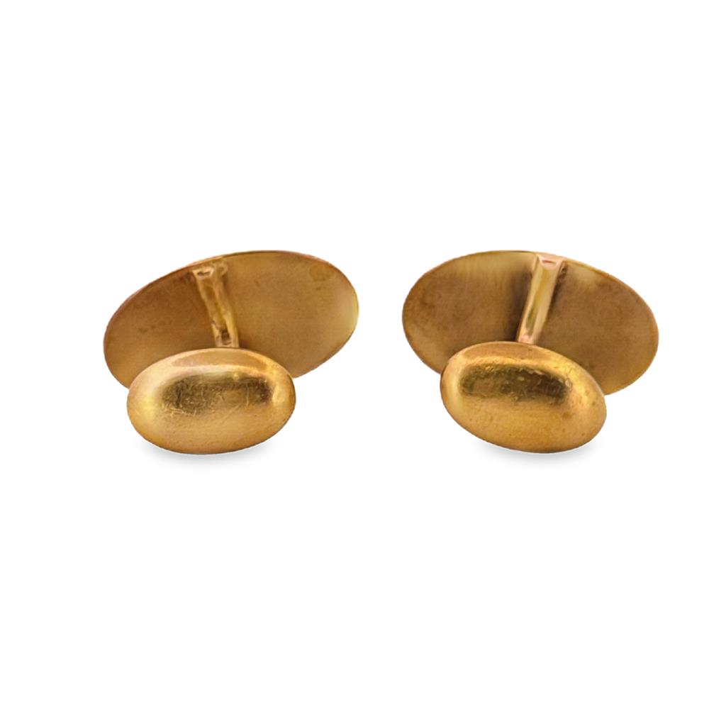 Vintage Victorian Mermaid & Diamond Cuff Links, 14K Yellow Gold