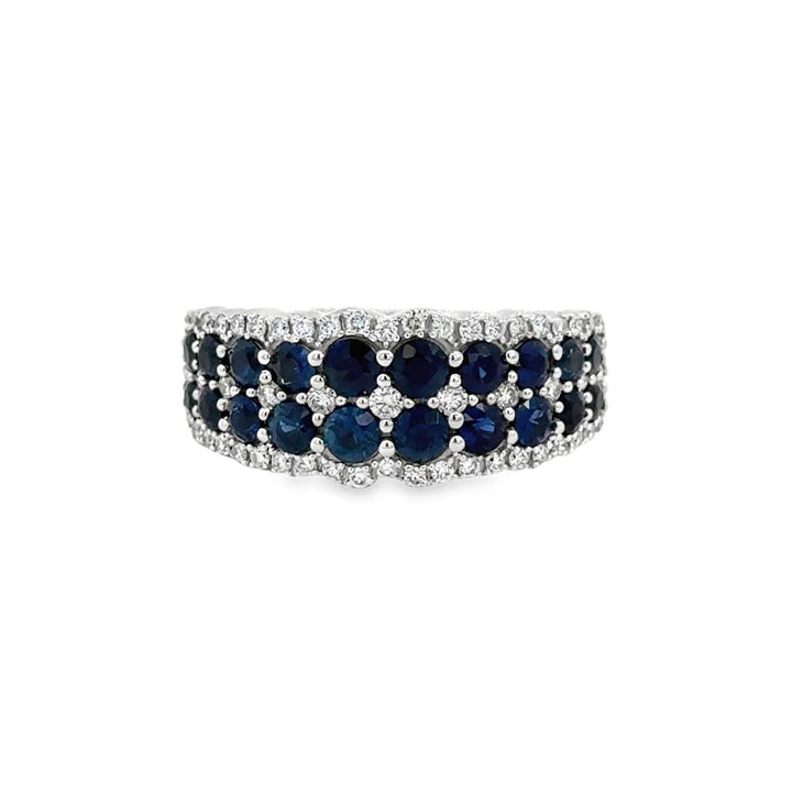 1.62 CTW Sapphire & 0.33 CTW Diamond Band in 14K White Gold