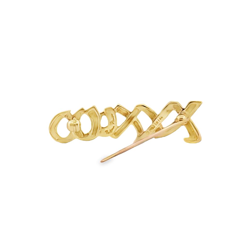 Pre-Owned Tiffany & Co. XOXO Brooch Pin in 18K Yellow Gold