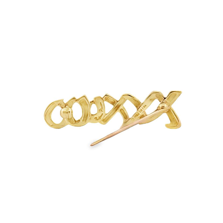 Pre-Owned Tiffany & Co. XOXO Brooch Pin in 18K Yellow Gold