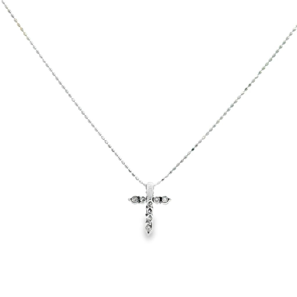 0.30 CTW Diamond Platinum Cross Pendant Necklace