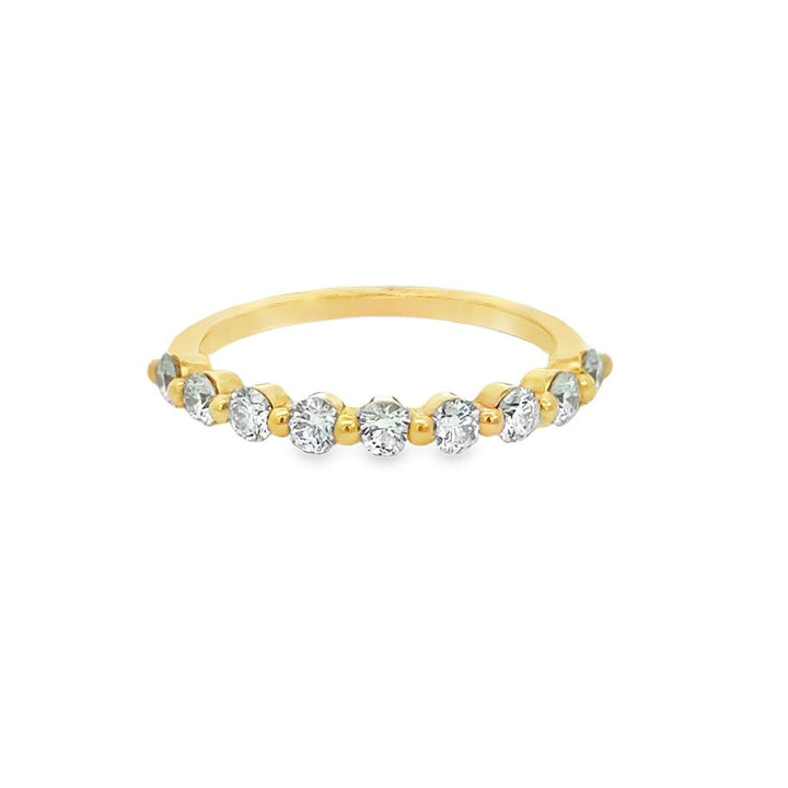 0.57 CTW Diamond 18K Yellow Gold Wedding Band – 2.5mm