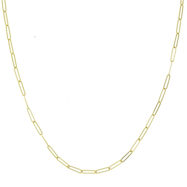 14K Yellow Gold 2.6mm Paper Clip Chain Necklace