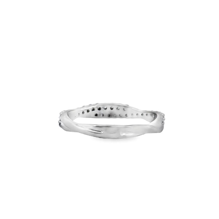 0.25 CTW Diamond Twisted Band, 14K White Gold