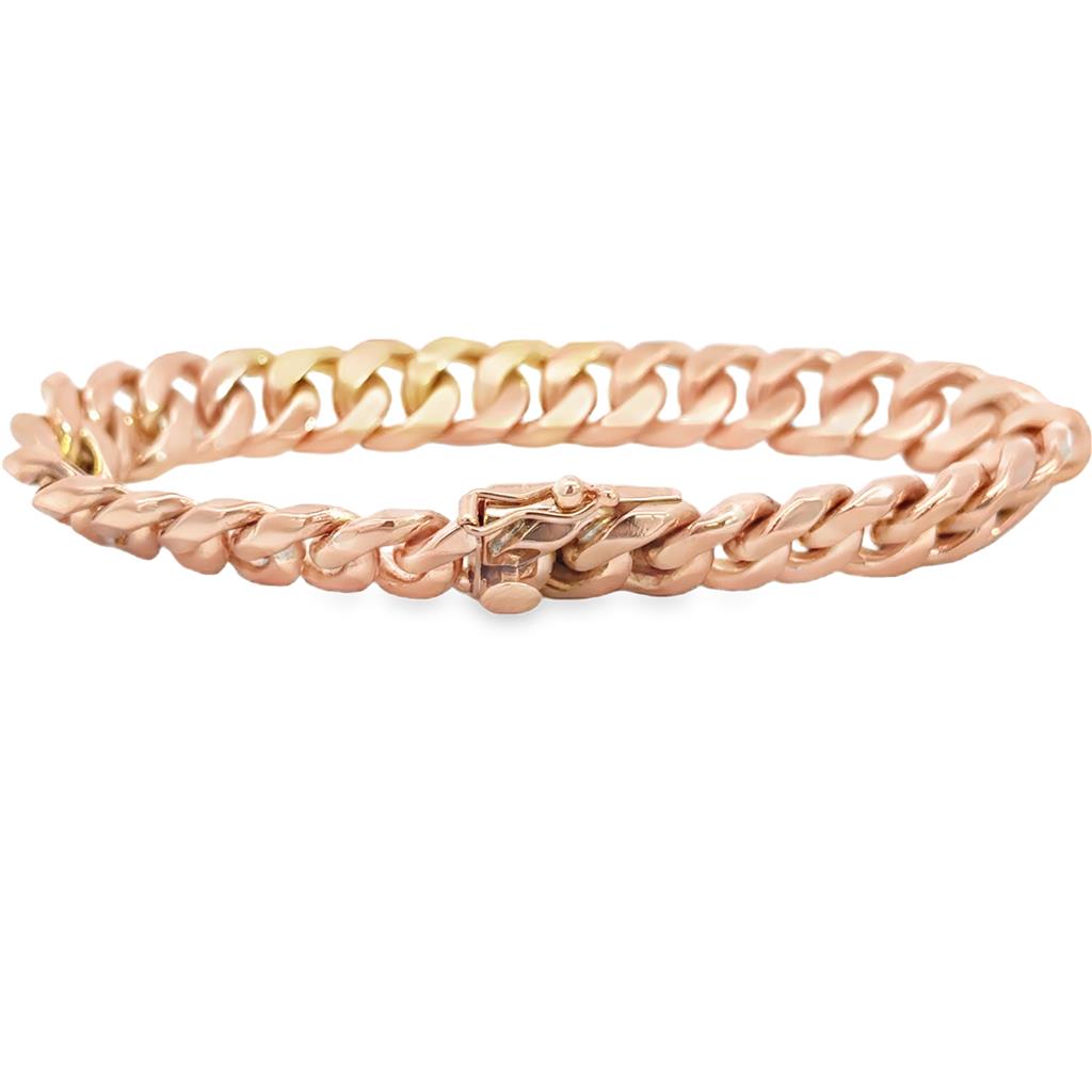 Vintage 18K Rose Gold 9mm Heavy Link Bracelet