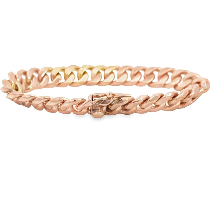 Vintage 18K Rose Gold 9mm Heavy Link Bracelet