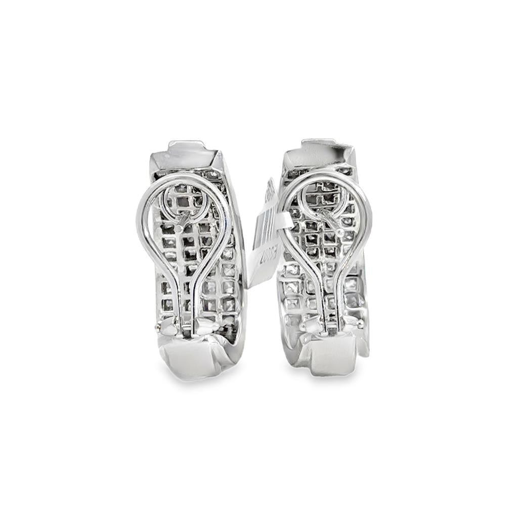 5.01ctw Diamond Princess Cut Earrings, 18K White Gold, 19.71g