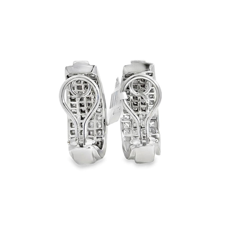 5.01ctw Diamond Princess Cut Earrings, 18K White Gold, 19.71g